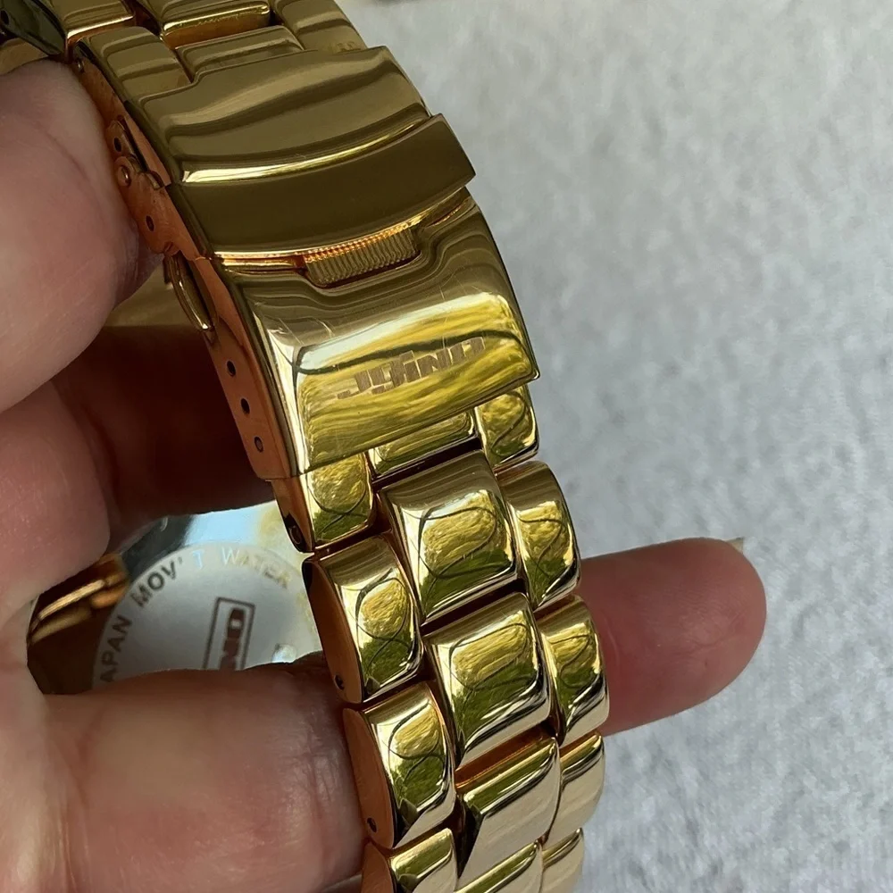 Jo Jino Platinum Watch with Diamond Accents